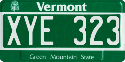 VT license plate XYE323