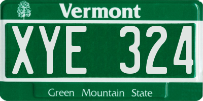 VT license plate XYE324