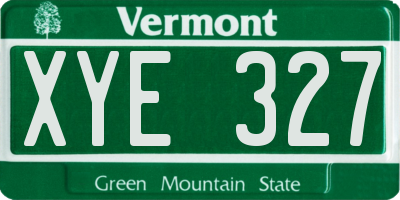 VT license plate XYE327