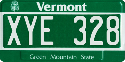 VT license plate XYE328