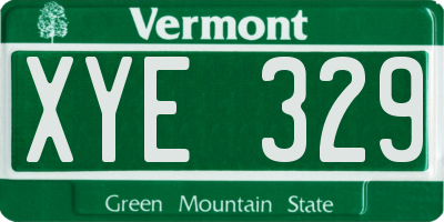 VT license plate XYE329