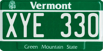 VT license plate XYE330