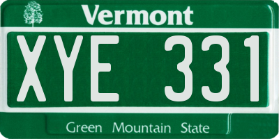 VT license plate XYE331