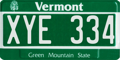 VT license plate XYE334
