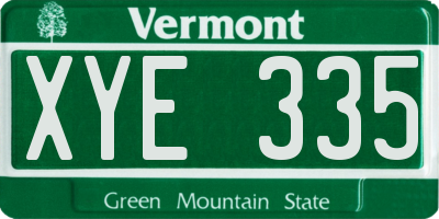 VT license plate XYE335