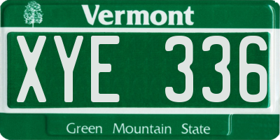 VT license plate XYE336