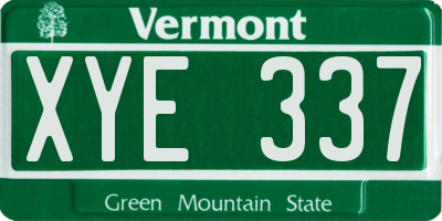 VT license plate XYE337
