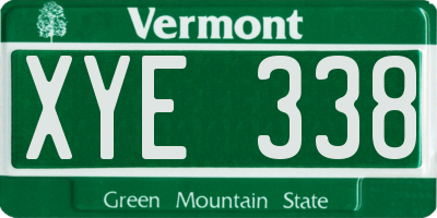 VT license plate XYE338