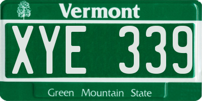 VT license plate XYE339