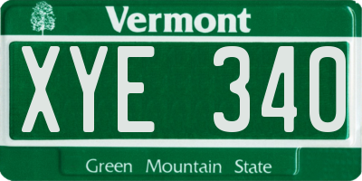 VT license plate XYE340