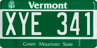 VT license plate XYE341