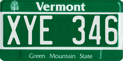 VT license plate XYE346