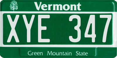 VT license plate XYE347