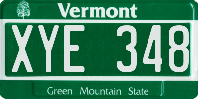 VT license plate XYE348