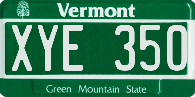 VT license plate XYE350