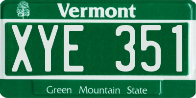 VT license plate XYE351