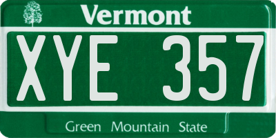 VT license plate XYE357