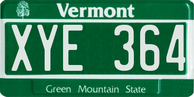 VT license plate XYE364