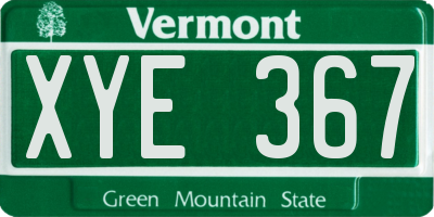 VT license plate XYE367