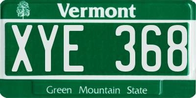 VT license plate XYE368