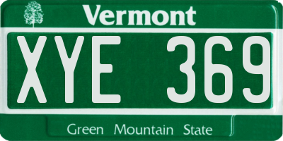 VT license plate XYE369