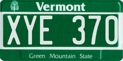 VT license plate XYE370