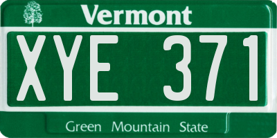 VT license plate XYE371