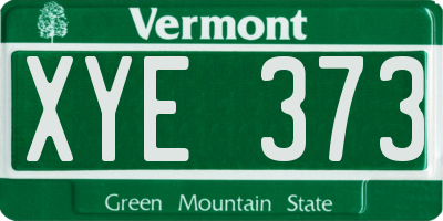 VT license plate XYE373
