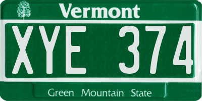 VT license plate XYE374