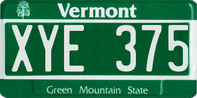 VT license plate XYE375