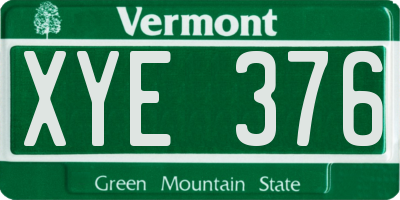 VT license plate XYE376