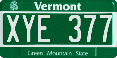 VT license plate XYE377