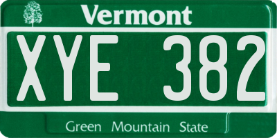 VT license plate XYE382