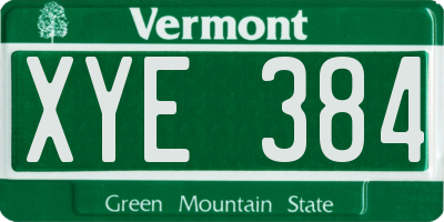VT license plate XYE384