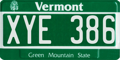 VT license plate XYE386