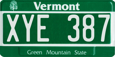 VT license plate XYE387
