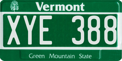VT license plate XYE388