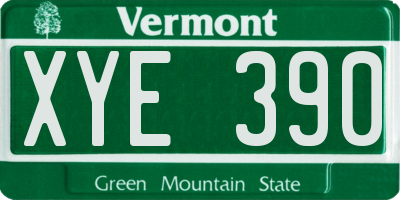 VT license plate XYE390