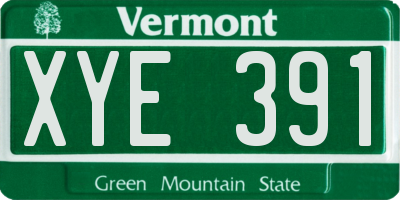 VT license plate XYE391