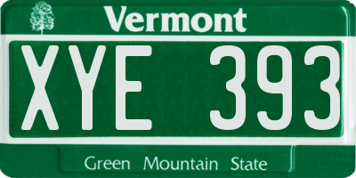 VT license plate XYE393