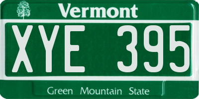 VT license plate XYE395