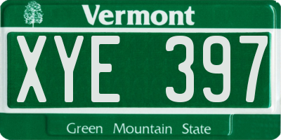 VT license plate XYE397