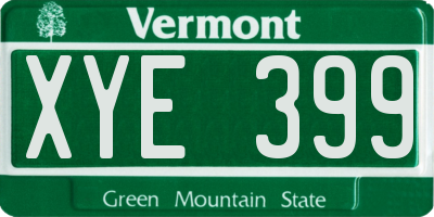 VT license plate XYE399