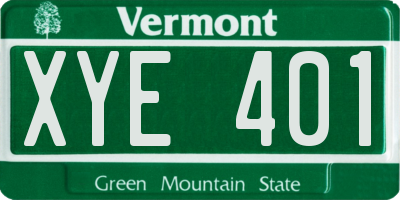 VT license plate XYE401
