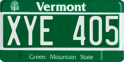 VT license plate XYE405