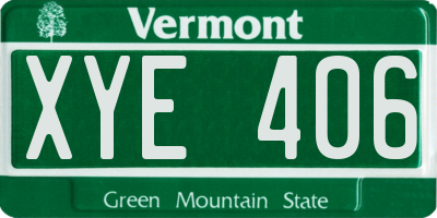 VT license plate XYE406