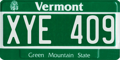VT license plate XYE409