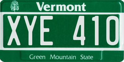 VT license plate XYE410