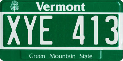 VT license plate XYE413
