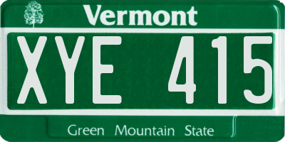 VT license plate XYE415